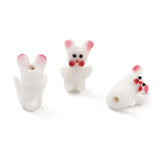 15pcs/strand 22mm Cartoon Rabbit Glass Beads DIY Jewelry Making