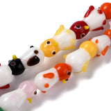 15pcs/strand 22mm Cartoon Rabbit Glass Beads DIY Jewelry Making