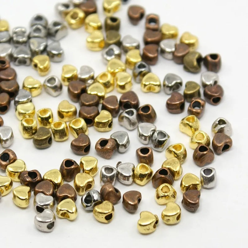 1600pcs/200g Tibetan Style Heart Spacer Beads Mixed For DIY Jewelry Making