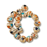 18pcs Strand Lampwork Flat Round Beads for Jewelry Making DIY 20x10mm