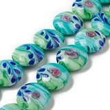 18pcs Strand Lampwork Flat Round Beads for Jewelry Making DIY 20x10mm