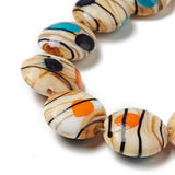 18pcs Strand Lampwork Flat Round Beads for Jewelry Making DIY 20x10mm