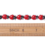 20pcs/Strand Lampwork Ladybug Red Beads for Jewelry Making