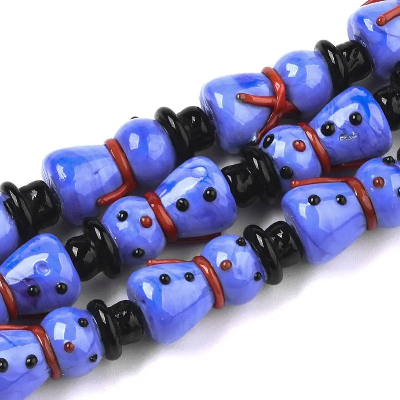 20pcs Snowman Lampwork Beads DIY Jewelry Making Bracelet Crafts Christmas Gift