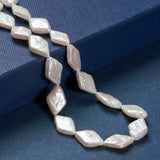 25pcs 15~16mm Natural Freshwater Baroque Pearl Rhombus Keshi Beads