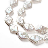 25pcs 15~16mm Natural Freshwater Baroque Pearl Rhombus Keshi Beads