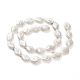 25pcs 15~16mm Natural Freshwater Baroque Pearl Rhombus Keshi Beads