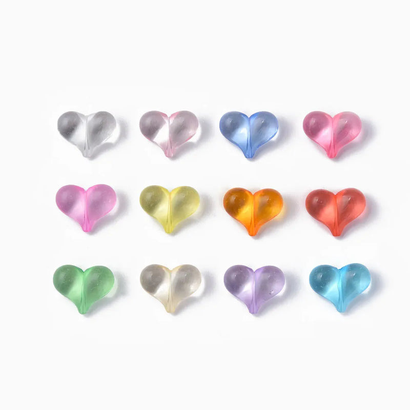 260pcs/500g Transparent Acrylic Heart Beads Mix Jewelry Making DIY