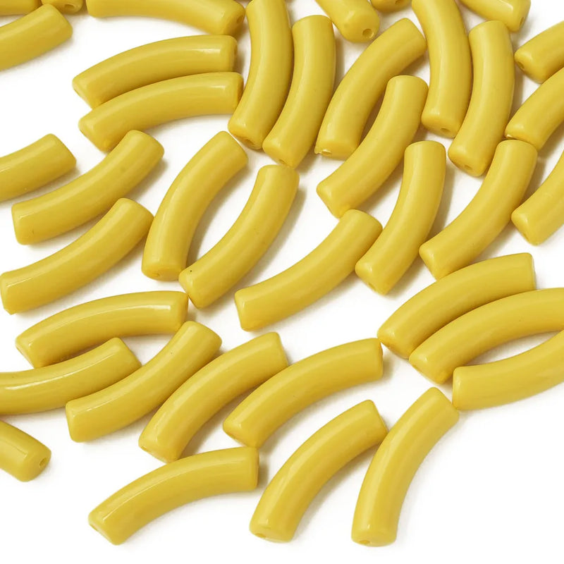 303pcs 500g Opaque Acrylic Curved Tube Beads DIY Jewelry Making 32x10x8mm