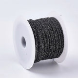 30m/Roll Polyester Braided Cords 4mm Wide with Metallic Cords