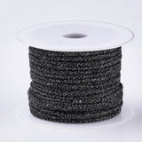 30m/Roll Polyester Braided Cords 4mm Wide with Metallic Cords