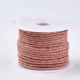 30m/Roll Polyester Braided Cords 4mm Wide with Metallic Cords