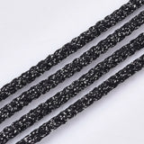 30m/Roll Polyester Braided Cords 4mm Wide with Metallic Cords