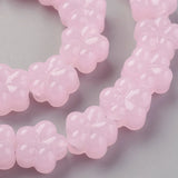 32pcs 13.5mm Plum Blossom Lampwork Beads Light Green