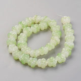 32pcs 13.5mm Plum Blossom Lampwork Beads Light Green