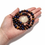 50pcs/strand 8mm Tiger Eye Round Stone Beads for DIY Jewelry Making