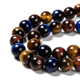 50pcs/strand 8mm Tiger Eye Round Stone Beads for DIY Jewelry Making