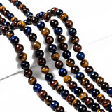 50pcs/strand 8mm Tiger Eye Round Stone Beads for DIY Jewelry Making
