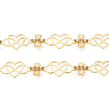 5m Brass Heart Infinity Link Chains for DIY Jewelry - 8x15x0.5mm