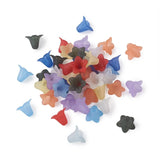500 Frosted Transparent Acrylic Flower Beads for Jewelry Making 16x12mm
