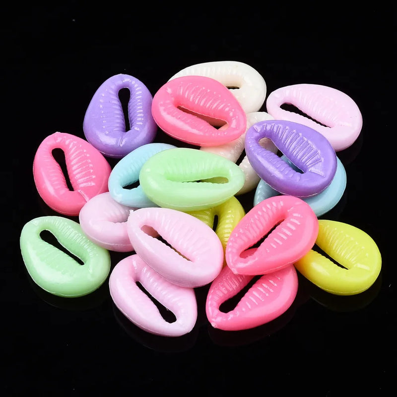 900pcs/500g Opaque Acrylic Cowrie Shell Beads Mixed for Jewelry Making DIY