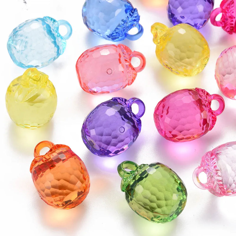 Transparent Acrylic Persimmon Pendants Mix for Jewelry Making