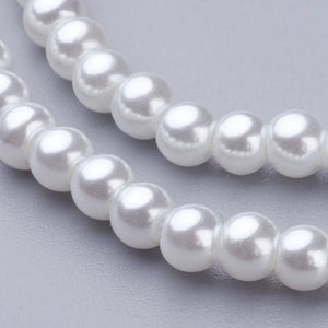 140pcs 4mm 6mm Glass Pearl Beads Strand for DIY Jewelry Making