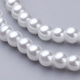 140pcs 4mm 6mm Glass Pearl Beads Strand for DIY Jewelry Making