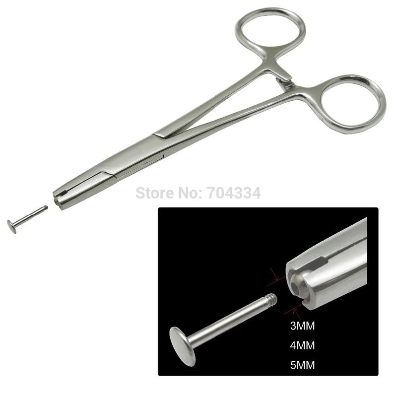3 Sizes Stainless Steel Ball Holding Pliers for Piercing Jewelry