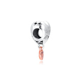 Love You Mum Heart Charm Sterling Silver Jewelry Fits 925 Bracelets