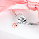 Love You Mum Heart Charm Sterling Silver Jewelry Fits 925 Bracelets