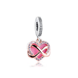 Sparkling Infinity Heart Dangle Charm Sterling Silver Jewelry for Women