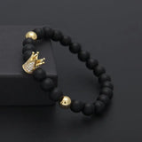 Crown Bead with Metal Bead Micro Pave CZ Ball Bracelet Chain DIY