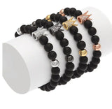 Crown Bead with Metal Bead Micro Pave CZ Ball Bracelet Chain DIY