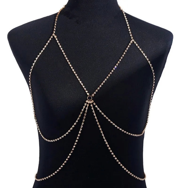Crystal Body Jewellery Bra Necklace Bikini Necklaces Women