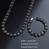 2pcs Hip Hop Men's Jewelry Set, Zinc Alloy Necklace & Bracelet