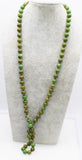 Agate Green Round 10mm Necklace 35inch Nature Beads Xmas Gift