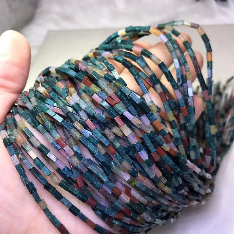 Agate/Jade Rectangle Beads 2*4mm DIY Jewelry Making Loose Beads Nature