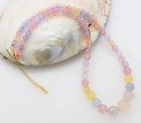 Multicolor Agate Round Bead Necklace 20 inch