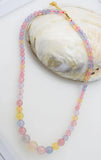 Multicolor Agate Round Bead Necklace 20 inch