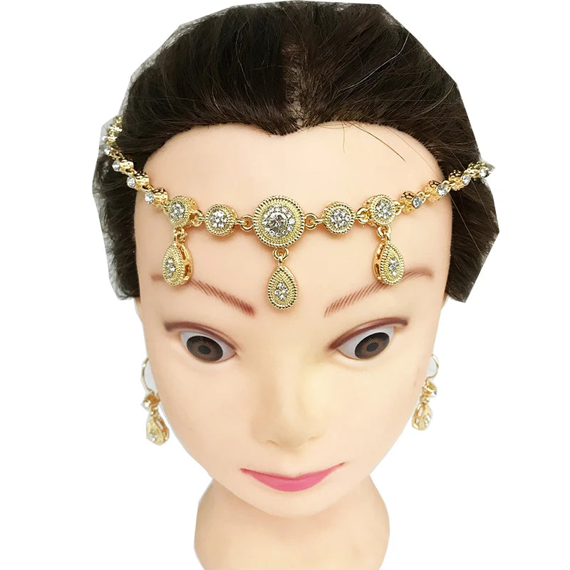 Algeria Palace Water Drop Head Chain Jewelry Crystal Bijoux