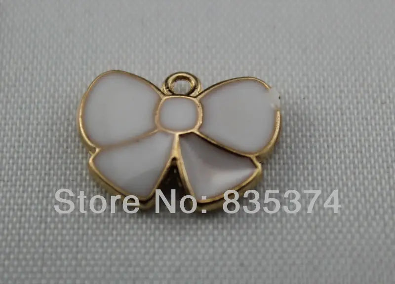 Enamel Bowknot Pendant Charms Jewelry Accessories DIY