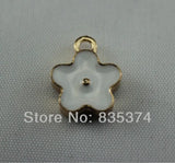 Enamel Flower Pendant Charms Jewelry Accessories