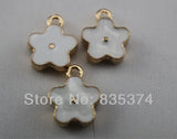 Enamel Flower Pendant Charms Jewelry Accessories