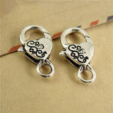 Vintage Heart Lobster Clasp Hooks 30pcs
