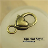 Vintage Heart Lobster Clasp Hooks 30pcs