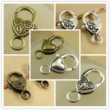 Vintage Heart Lobster Clasp Hooks 30pcs