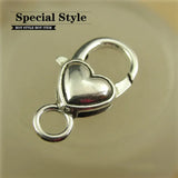 Vintage Heart Lobster Clasp Hooks 30pcs