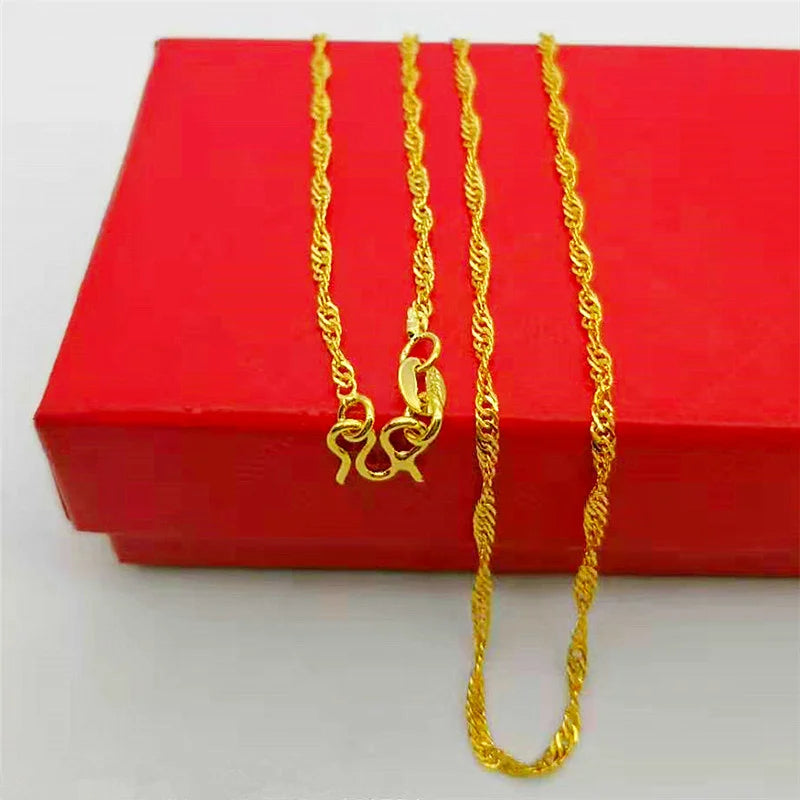Alluvial Necklace Fine Chain Female 24k Copper Plated Lock Bone Chain