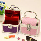 Aluminum Makeup Train Jewelry Storage Box Cosmetic Beauty Case
